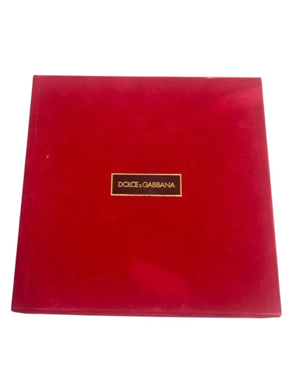 Dolce & Gabbana Red Velvet Storage Box Black Logo Gold Interior Luxury Designer